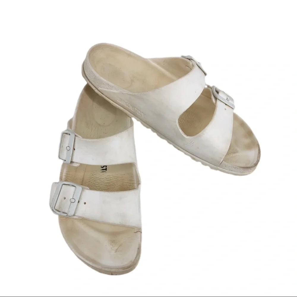 Birkenstock White Waterproof Arizona Sandals, Size 38 - Picture 1 of 7
